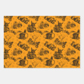 Feuille De Papier Cadeau Motif orange d'Halloween (Devant)