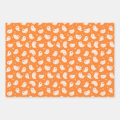 Feuille De Papier Cadeau Motif Orange Ghost Doodle (Devant 3)