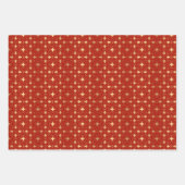 Feuille De Papier Cadeau Motif oriental d'or rouge (Devant 2)