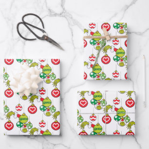 Feuille De Papier Cadeau Motif ornemental Grinch