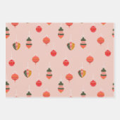Feuille De Papier Cadeau Motif ornements de Noël (Devant 3)