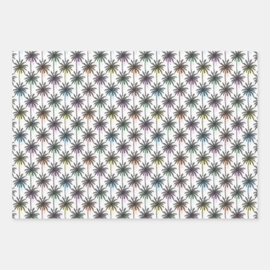 Feuille De Papier Cadeau Motif Paint Drop Palm Tree (Devant 3)