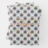 Feuille De Papier Cadeau Motif Paint Drop Palm Tree (En situation)
