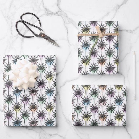 Feuille De Papier Cadeau Motif Paint Drop Palm Tree (Recto)