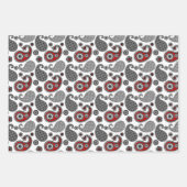 Feuille De Papier Cadeau Motif Paisley, noir, blanc et rouge (Devant 2)