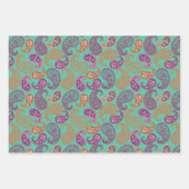 Feuille De Papier Cadeau Motif Paisleys (Devant 3)