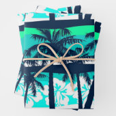 Feuille De Papier Cadeau Motif palmier (En situation)