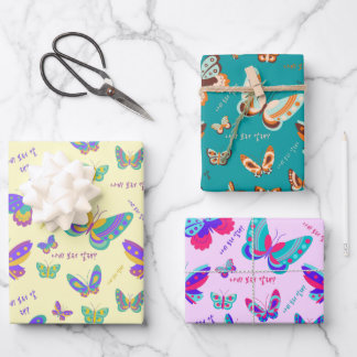 Feuille De Papier Cadeau Motif papillon