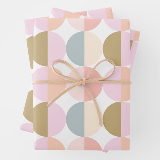 Feuille De Papier Cadeau Motif Pastel Circles géométriques (En situation)