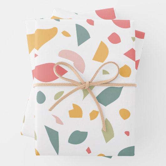 Feuille De Papier Cadeau Motif pastel moderne (En situation)