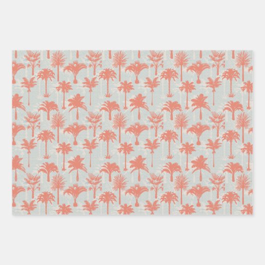 Feuille De Papier Cadeau Motif Pastel Palm Tree (Devant)