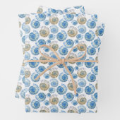 Feuille De Papier Cadeau Motif Pastel Seashell (En situation)
