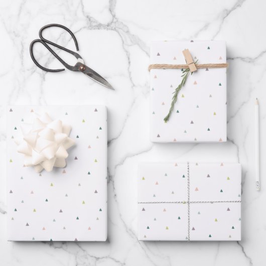 Feuille De Papier Cadeau Motif Pastel Triangle (Recto)