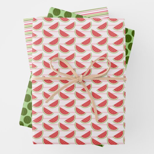 Feuille De Papier Cadeau Motif Pastèque Aquarelle (En situation)