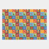 Feuille De Papier Cadeau Motif patchwork de Noël (Devant 3)