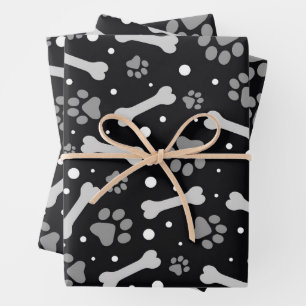 Feuille De Papier Cadeau Motif Paw et Bone