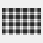 Feuille De Papier Cadeau Motif plaid noir et blanc, rouge et vert (Devant)