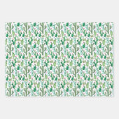 Feuille De Papier Cadeau Motif Plante Cactus aquarelle (Devant)