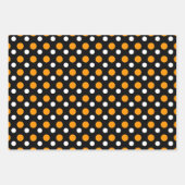 Feuille De Papier Cadeau Motif Pois Noir Et Orange (Devant 3)