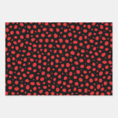 Feuille De Papier Cadeau Motif Pois noir rouge (Devant 3)