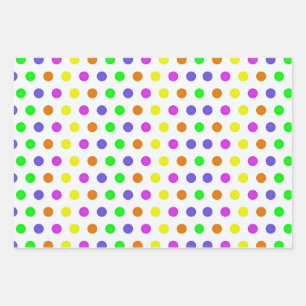 Feuille De Papier Cadeau Motif Pois Rainbow coloré