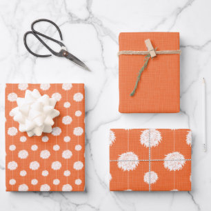 Feuille De Papier Cadeau Motif Pom Pom Pom-pom girl orange