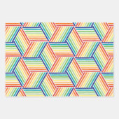 Feuille De Papier Cadeau Motif Rainbow Cube coloré moderne (Devant 3)