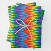 Feuille De Papier Cadeau Motif Rainbow Zigzag (En situation)