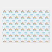 Feuille De Papier Cadeau Motif Rainbows & Clouds (Devant 3)
