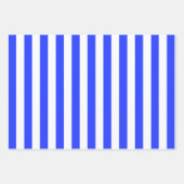 Feuille De Papier Cadeau Motif rayé bleu royal élégant brillant (Devant)