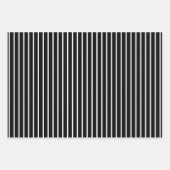 Feuille De Papier Cadeau Motif rayé noir et blanc (Devant 2)