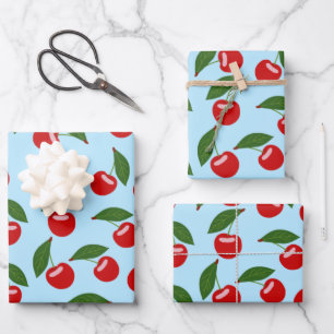 Feuille De Papier Cadeau Motif Red Cherry