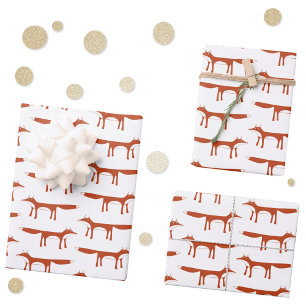 Feuille De Papier Cadeau Motif Red Fox