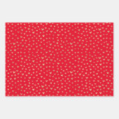 Feuille De Papier Cadeau Motif Red Gold Love Hearts (Devant 2)