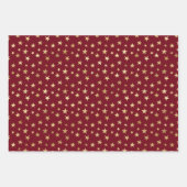 Feuille De Papier Cadeau Motif Red Gold Stars (Devant)