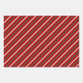 Feuille De Papier Cadeau Motif Red Green Christmas Stripes (Devant 3)