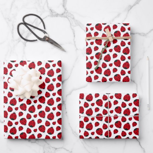 Feuille De Papier Cadeau Motif Red Ladybug (Recto)