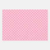 Feuille De Papier Cadeau Motif rétro rose et blanc En vichy plaid (Devant 2)