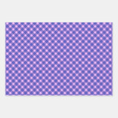 Feuille De Papier Cadeau Motif rétro rose et violet En vichy plaid (Devant 3)