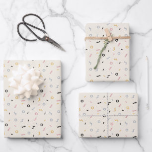 Feuille De Papier Cadeau Motif Retro Squiggle