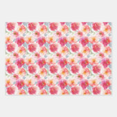 Feuille De Papier Cadeau Motif rose Aquarelle Peony (Devant 3)