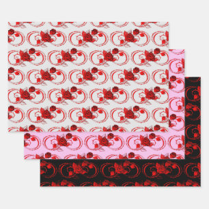 Feuille De Papier Cadeau Motif Rose d'infini