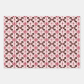 Feuille De Papier Cadeau Motif rose et chocolat (Devant 3)
