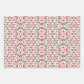 Feuille De Papier Cadeau Motif rose et taille (Devant 3)