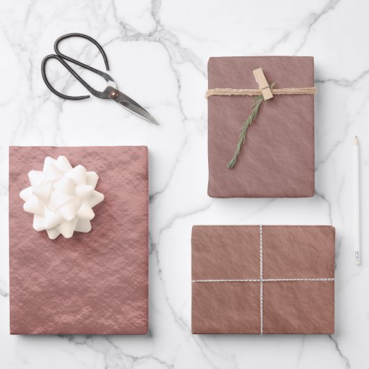 Feuille De Papier Cadeau Motif rose Gold (Recto)