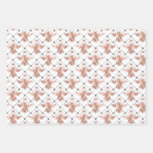 Feuille De Papier Cadeau Motif rose Gold Bee (Devant 3)