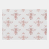 Feuille De Papier Cadeau Motif rose Gold Bee (Devant 2)