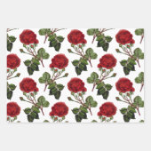 Feuille De Papier Cadeau Motif Rose Red Long Stem (Devant 3)