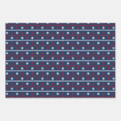 Feuille De Papier Cadeau Motif Rouge Blanc Et Bleu Océan (Devant)