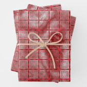 Feuille De Papier Cadeau Motif Rouge Géométrique Moderne Et Marbre Bourgogn (En situation)